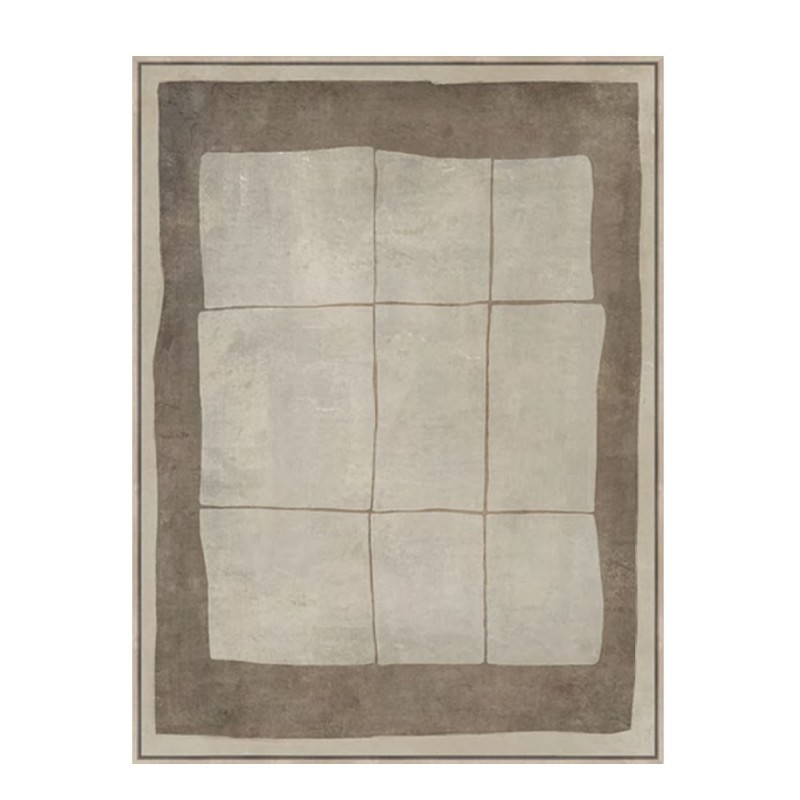 SQUARE LINES ΠΙΝΑΚΑΣ ΔΙΑΚΟΣΜΗΤΙΚΟΣ ΜΕ ΚΟΡΝΙΖΑ 80x120x4cm ΚΑΜΒΑΣ ΜΠΕΖ ΚΑΦΕ PP