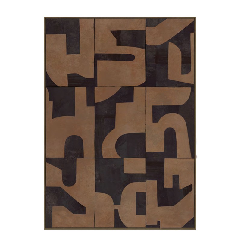 ABSTRACT SHAPE ΠΙΝΑΚΑΣ ΔΙΑΚΟΣΜΗΤΙΚΟΣ ΜΕ ΚΟΡΝΙΖΑ 80x120x4cm ΚΑΜΒΑΣ ΚΑΦΕ PP