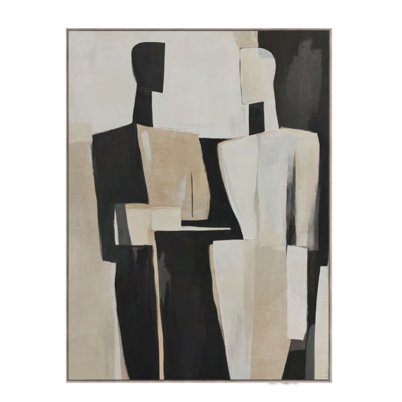 FADING FACES ΠΙΝΑΚΑΣ ΔΙΑΚΟΣΜΗΤΙΚΟΣ ΜΕ ΚΟΡΝΙΖΑ 80x120x4cm ΚΑΜΒΑΣ ΜΠΕΖ ΜΑΥΡΟ PP