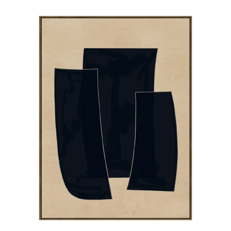 VISUELLE ΠΙΝΑΚΑΣ ΔΙΑΚΟΣΜΗΤΙΚΟΣ ΜΕ ΚΟΡΝΙΖΑ 90x120x4cm ΚΑΜΒΑΣ ΜΠΕΖ ΜΑΥΡΟ ΞΥΛΟ ΦΥΣΙΚΟ