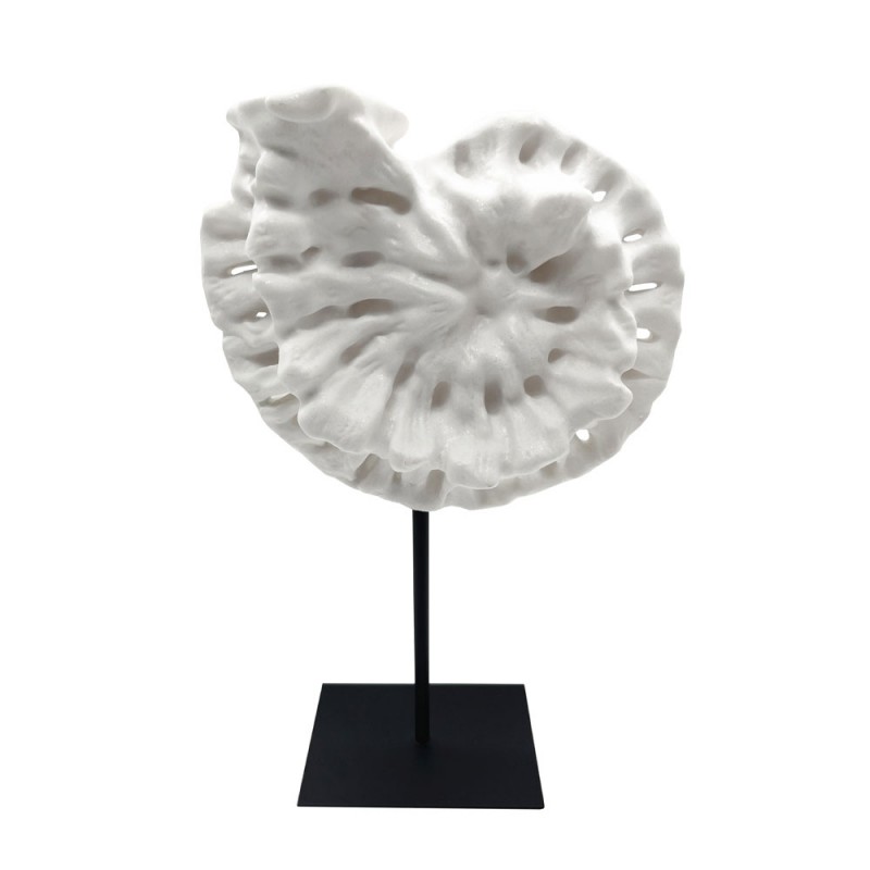 SHELL ΔΙΑΚΟΣΜΗΤΙΚΟ ΚΟΧΥΛΙ 25x12x41cm POLYRESIN ΑΣΠΡΟ ΜΑΥΡΟ ΜΕΤΑΛΛΟ