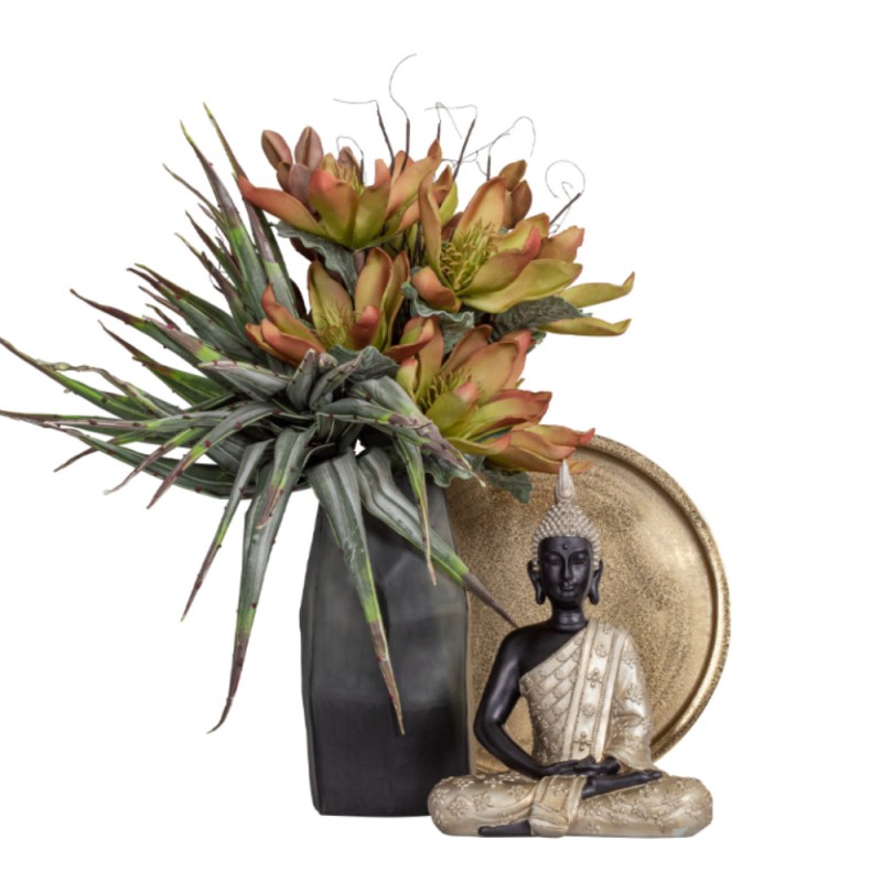 ROCHE GREY ΒΑΖΟ 17x13x31cm ΓΥΑΛΙ ΓΚΡΙ