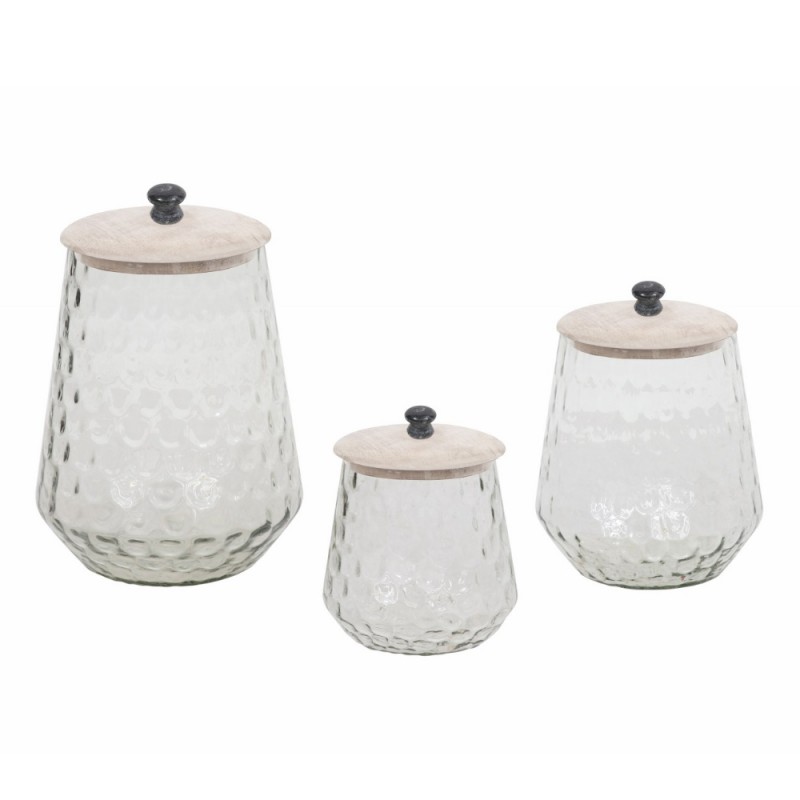 SCHERA ΔΟΧΕΙΟ ΑΠΟΘΗΚΕΥΣΗΣ ΜΕ ΚΑΠΑΚΙ 18x18x26 ΓΥΑΛΙ WHITE WASHED ΞΥΛΟ