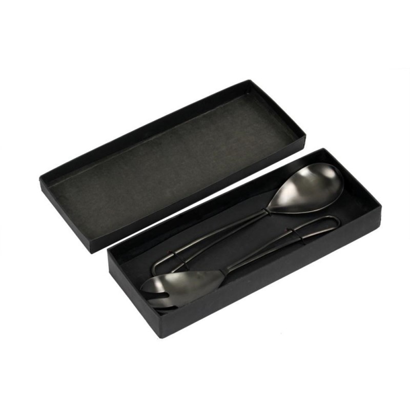 MATT SET ΣΕΡΒΙΡΙΣΜΑΤΟΣ ΣΑΛΑΤΑΣ SET 2ΤΜΧ 29x7x2cm ΑΤΣΑΛΙ ΜΑΥΡΟ