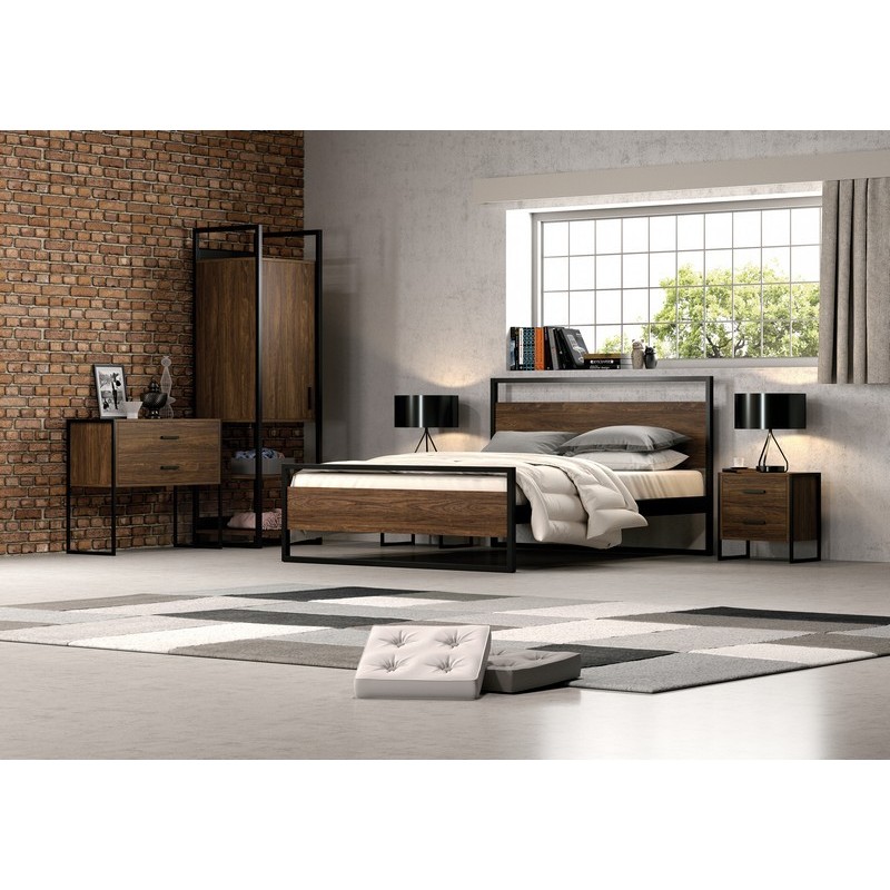 KPS/ ΛΩΡΑ  ΣΕΤ ΚΡΕΒΑΤΟΚΑΜΑΡΑ 5 ΤΕΜ ΞΥΛΟ-ΜΕΤΑΛΛΟ ΓΙΑ ΣΤΡΩΜΑ 160Χ200 ΕΚ