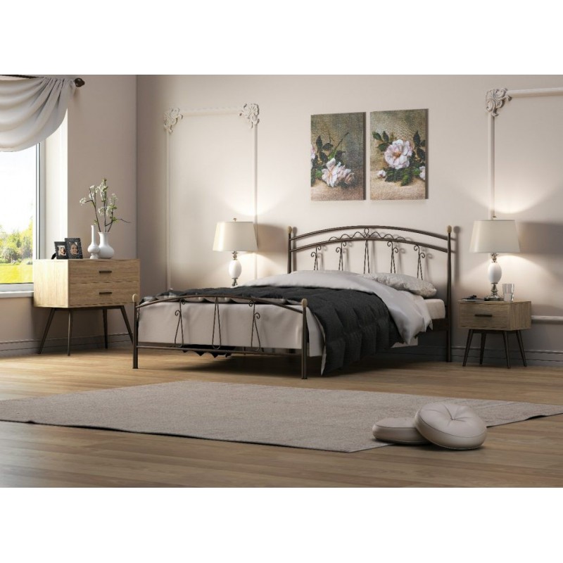 ΠΟΛΥΤΙΜΟ ΚΡΕΒΑΤΙ ΜΕΤΑΛΛΙΚΟ ΔΙΠΛΟ ΕΛΛΗΝΙΚΗΣ ΚΑΤΑΣΚΕΥΗΣ ΓΙΑ ΣΤΡΩΜΑ 140Χ190ΕΚ. ΜΕ ΤΑΒΛΕΣ