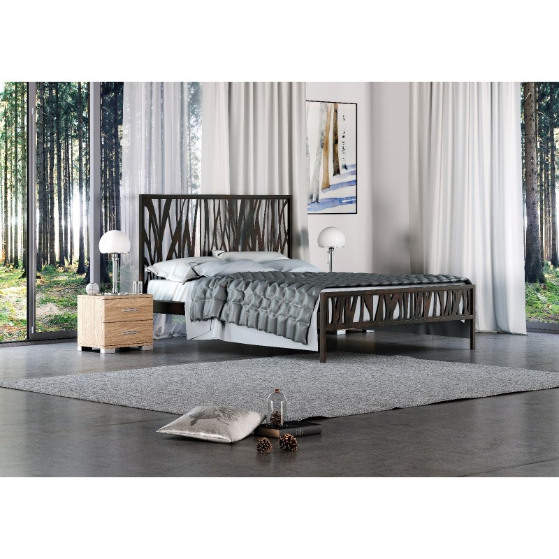 FOREST ΚΡΕΒΑΤΙ ΜΕΤΑΛΛΙΚΟ ΔΙΠΛΟ ΕΛΛΗΝΙΚΗΣ ΚΑΤΑΣΚΕΥΗΣ ΓΙΑ ΣΤΡΩΜΑ 160Χ200 ΕΚ ΜΕ ΤΑΒΛΕΣ