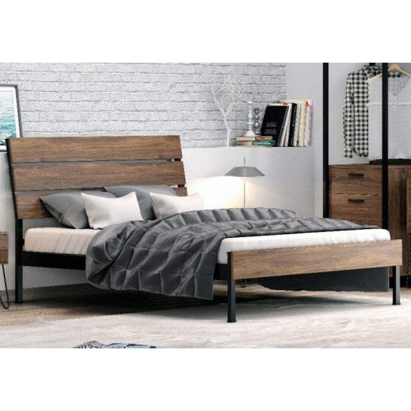 ΛΥΔΙΑ ΚΡΕΒΑΤΙ ΞΥΛΟ-ΜΕΤΑΛΛΟ ΔΙΠΛΟ ΕΛΛΗΝΙΚΗΣ ΚΑΤΑΣΚΕΥΗΣ ΓΙΑ ΣΤΡΩΜΑ 150Χ190ΕΚ. ΜΕ ΤΑΒΛΕΣ