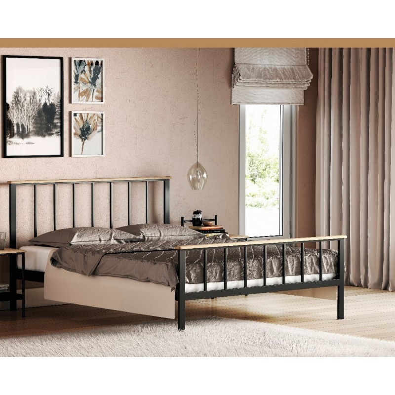 ΤΟΝΙΑ ΚΡΕΒΑΤΙ ΞΥΛΟ-ΜΕΤΑΛΛΟ ΔΙΠΛΟ ΕΛΛΗΝΙΚΗΣ ΚΑΤΑΣΚΕΥΗΣ ΓΙΑ ΣΤΡΩΜΑ 150Χ200ΕΚ. ΜΕ ΤΑΒΛΕΣ