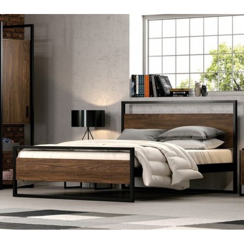 KPS/ ΛΩΡΑ ΚΡΕΒΑΤΙ ΞΥΛΙΝΟ-ΜΕΤΑΛΛΙΚΟ ΗΜΙΔΙΠΛΟ ΕΛΛΗΝΙΚΗΣ ΚΑΤΑΣΚΕΥΗΣ ΓΙΑ ΣΤΡΩΜΑ 120Χ190 ΕΚ