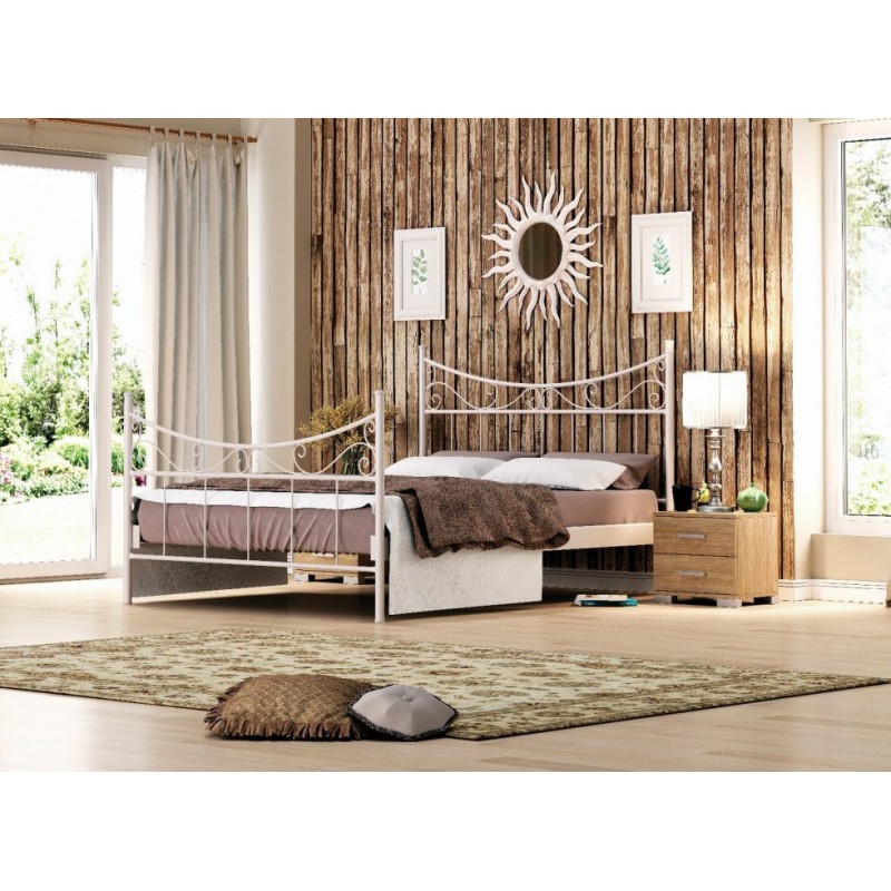 ΥΒΟΝΝΗ ΚΡΕΒΑΤΙ ΜΕΤΑΛΛΙΚΟ ΔΙΠΛΟ ΕΛΛΗΝΙΚΗΣ ΚΑΤΑΣΚΕΥΗΣ ΓΙΑ ΣΤΡΩΜΑ 150Χ200ΕΚ. ΜΕ ΤΑΒΛΕΣ