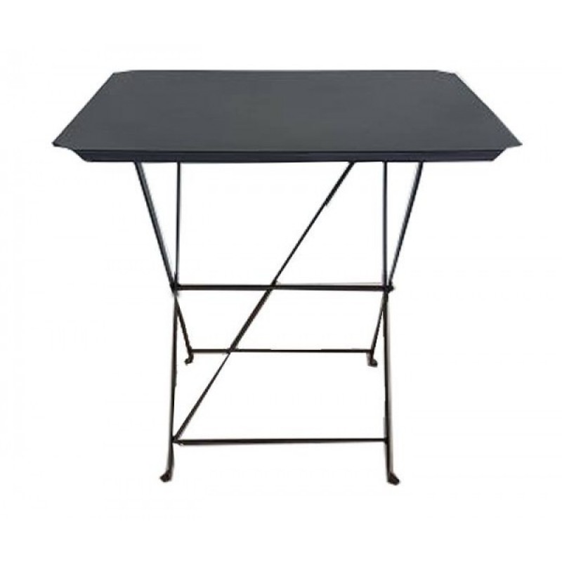 KPS/ ΤΡΑΠΕΖΙ ΚΑΦΕΝΕΙΟΥ ΕΞΩΤΕΡΙΚΟΥ ΧΩΡΟΥ ΠΤΥΣΣΟΜΕΝΟ ΜΕΤΑΛΛΙΚΟ 50Χ70Χ73 ΕΚ - ΜΑΥΡΟ  ΧΡΩΜΑ 