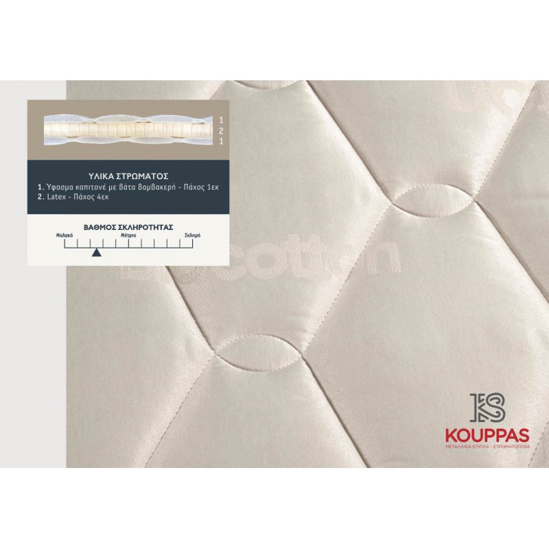 KPS ΑΝΩΣΤΡΩΜΑ LATEX 160X190X6ΕΚ BIOCOTTON
