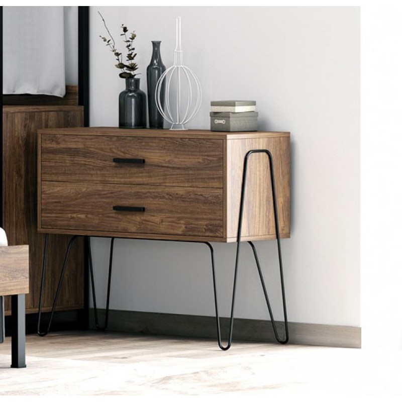 KPS/  K07 ΤΟΥΑΛΕΤΑ CARBY ΜΕ 2 ΣΥΡΤΑΡΙΑ ΞΥΛΟ-ΜΕΤΑΛΛΟ 90Χ46Χ76 ΕΚ