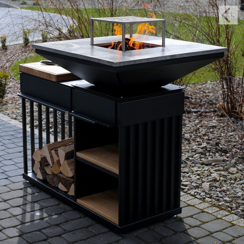 KRATKI QUADRUM/BBQ/H ΜΕ ΠΑΓΚΟ - ΦΟΡΗΤΟ ΜΠΑΡΜΠΕΚΙΟΥ ΞΥΛΟΥ ΜΕ ΕΠΙΦΑΝΕΙΑ ΧΑΛΥΒΑ ΓΙΑ ΥΓΙΕΙΝΟ ΨΗΣΙΜΟ ΧΩΡΙΣ ΑΝΑΘΥΜΙΑΣΕΙΣ