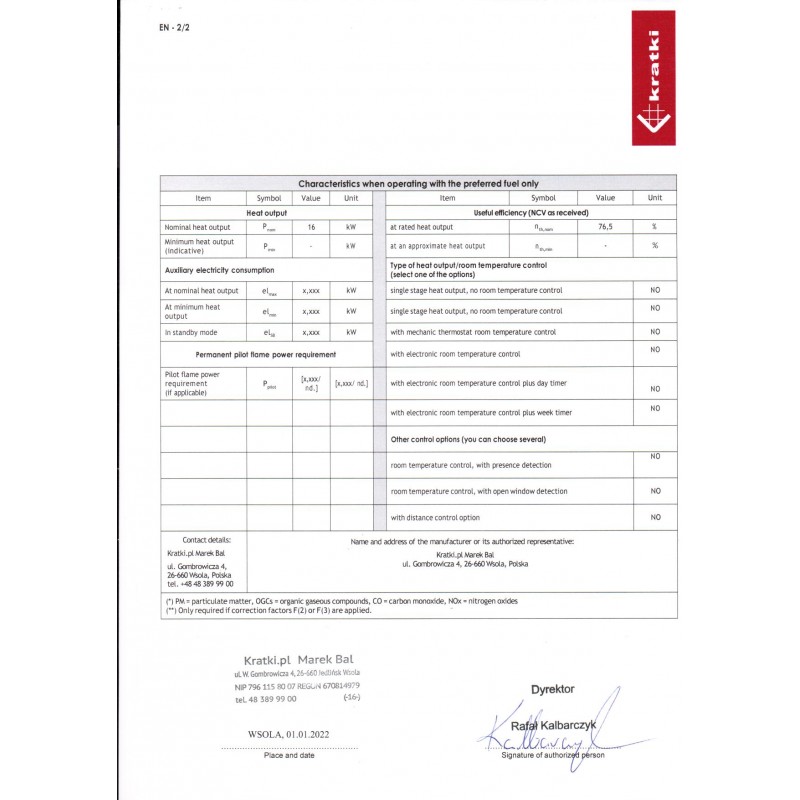 KRATKI OLIWIA/PF ΑΝΟΙΓΟΜΕΝΟ ECODESIGN 16KW (150-180M2) ΕΝΕΡΓΕΙΑΚΟ ΤΖΑΚΙ ΑΕΡΟΘΕΡΜΟ ΜΑΝΤΕΜΕΝΙΟ