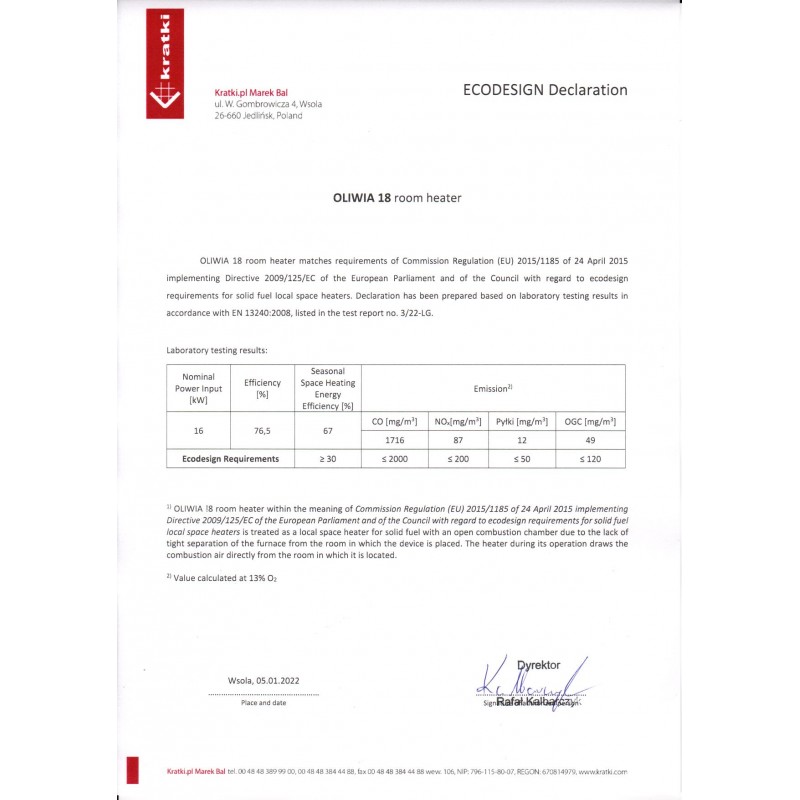 KRATKI OLIWIA/PF ΑΝΟΙΓΟΜΕΝΟ ECODESIGN 16KW (150-180M2) ΕΝΕΡΓΕΙΑΚΟ ΤΖΑΚΙ ΑΕΡΟΘΕΡΜΟ ΜΑΝΤΕΜΕΝΙΟ