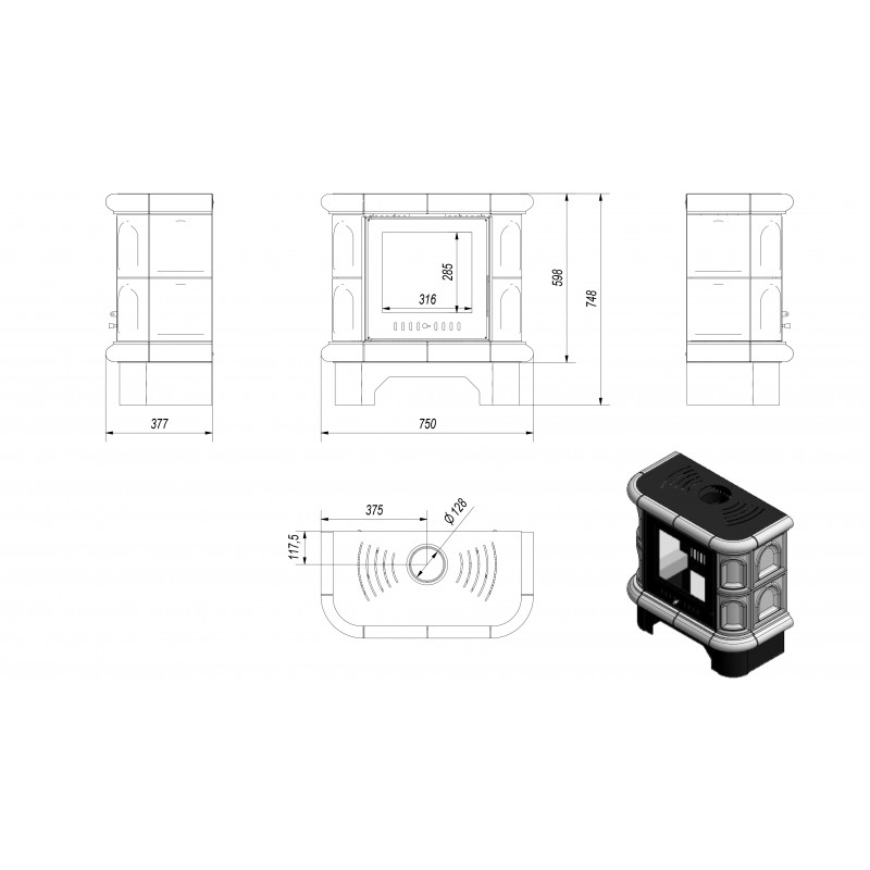 KRATKI WK/440/KAFEL/K 6,5 kW ΕΝΕΡΓΕΙΑΚΟ ΤΖΑΚΙ ΜΕ ΛΕΥΚΑ ΚΕΡΑΜΙΚΑ TERMOTEC