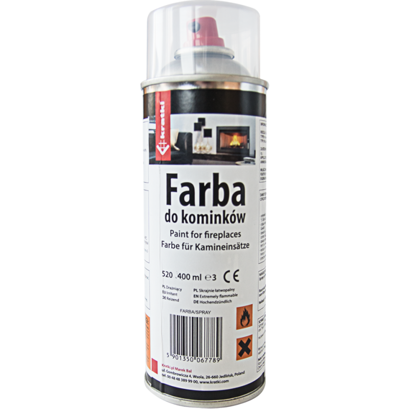 KRATKI FARBA/SPRAY 400ML ΧΡΩΜΑ ΑΝΘΕΚΤΙΚΟ ΣΤΗ ΘΕΡΜΟΤΗΤΑ ΓΙΑ ΕΣΤΙΕΣ ΚΑΙ ΣΟΜΠΕΣ ΑΠΟ ΧΑΛΥΒΑ ΚΑΙ ΜΑΝΤΕΜΙ