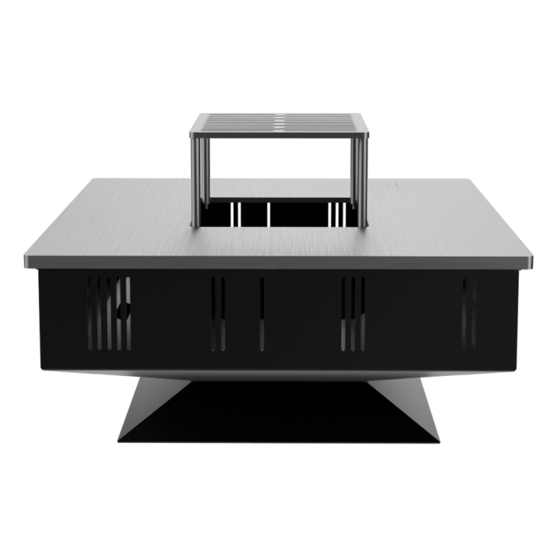 KRATKI QUADRUM/BBQ - ΦΟΡΗΤΟ ΕΠΙΤΡΑΠΕΖΙΟ ΜΠΑΡΜΠΕΚΙΟΥ ΞΥΛΟΥ ΜΕ ΕΠΙΦΑΝΕΙΑ ΧΑΛΥΒΑ ΓΙΑ ΥΓΙΕΙΝΟ ΨΗΣΙΜΟ ΧΩΡΙΣ ΑΝΑΘΥΜΙΑΣΕΙΣ