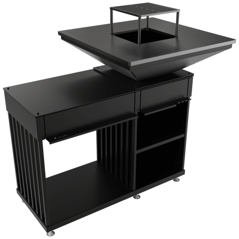 KRATKI QUADRUM/BBQ/H ΜΕ ΠΑΓΚΟ - ΦΟΡΗΤΟ ΜΠΑΡΜΠΕΚΙΟΥ ΞΥΛΟΥ ΜΕ ΕΠΙΦΑΝΕΙΑ ΧΑΛΥΒΑ ΓΙΑ ΥΓΙΕΙΝΟ ΨΗΣΙΜΟ ΧΩΡΙΣ ΑΝΑΘΥΜΙΑΣΕΙΣ