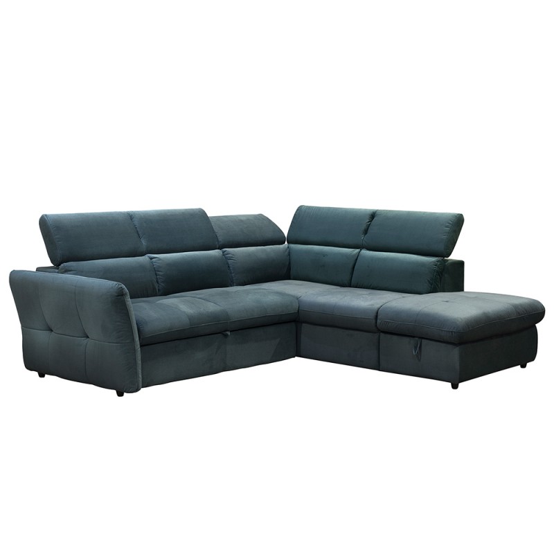 MONSERAT ΚΑΝΑΠΕΣ ΚΡΕΒΑΤΙ ΓΩΝΙΑ ΔΕΞΙΑ PETROL 254x224xH90cm