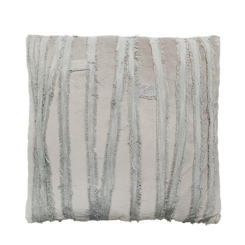 SILVER STRIPES ΔΙΑΚΟΣΜΗΤΙΚΟ ΜΑΞΙΛΑΡΙ 50x50x10cm ΥΦΑΣΜΑ ΓΚΡΙ