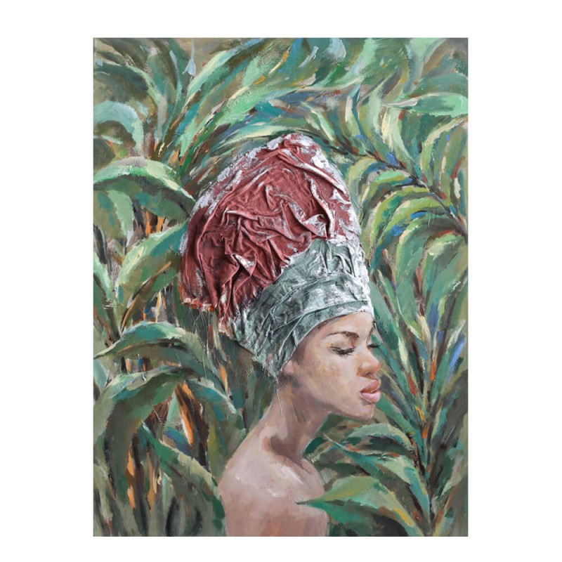 JUNGLE LADY ΠΙΝΑΚΑΣ ΔΙΑΚΟΣΜΗΣΗΣ 76x100x4cm ΚΑΜΒΑΣ ΠΟΛΥΧΡΩΜΟ ΞΥΛΟ