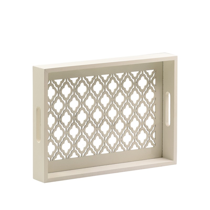 VERRE ΔΙΣΚΟΣ ΣΕΡΒΙΡΙΣΜΑΤΟΣ 35x25x5cm MDF ΛΕΥΚΟ ΓΥΑΛΙ