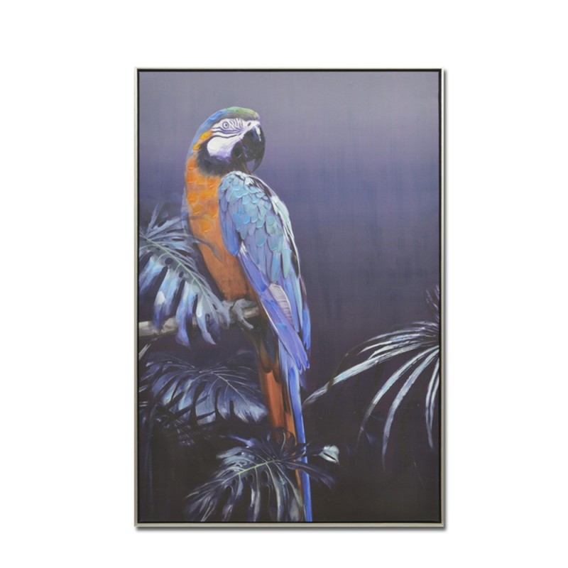 BLUΕ PARROT ΠΙΝΑΚΑΣ ΔΙΑΚΟΣΜΗΣΗΣ 82x122x5cm ΚΑΜΒΑΣ ΠΟΛΥΧΡΩΜΟ ΞΥΛΟ