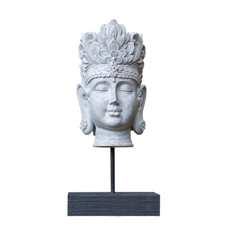 SHRIDEVI ΔΙΑΚΟΣΜΗΤΙΚΟ TOTEM 18x15x36cm POLYRESIN ΛΕΥΚΟ ΑΝΤΙΚΕ ΜΑΥΡΟ