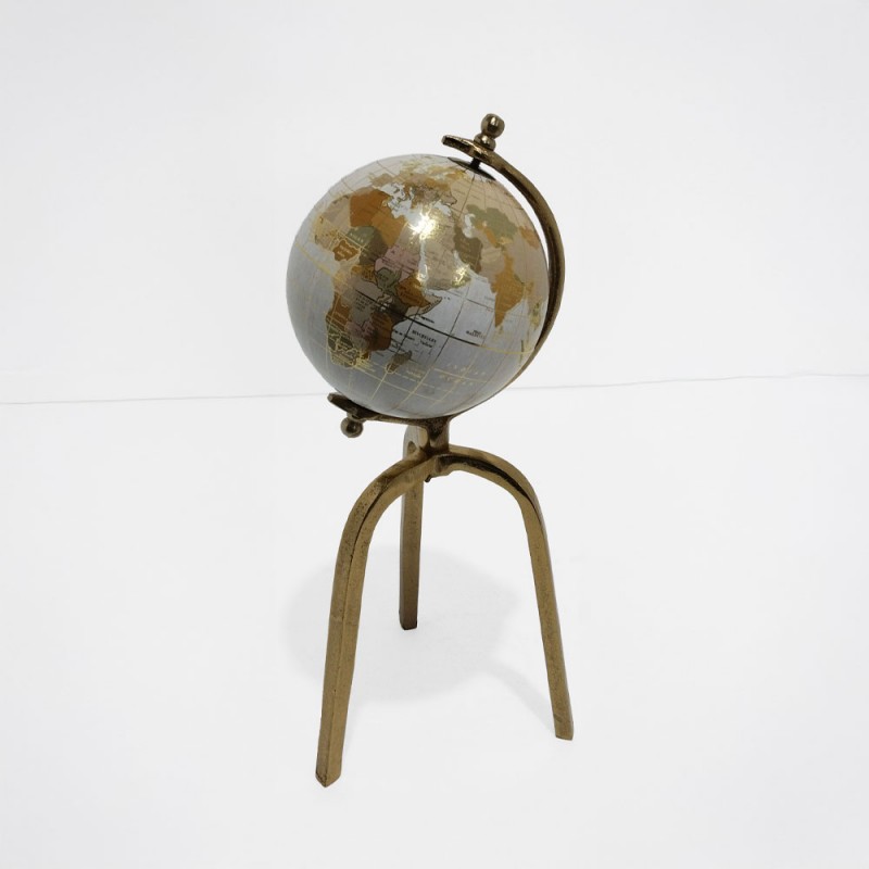 GLOBUS ΔΙΑΚΟΣΜΗΤΙΚΟ ΥΔΡΟΓΕΙΟΣ 15x15x41cm ΑΛΟΥΜΙΝΙΟ ΧΡΥΣΟ ΛΕΥΚΟ ΠΛΑΣΤΙΚΟ