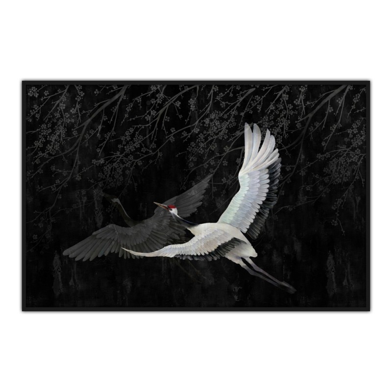 CRANE ΠΙΝΑΚΑΣ ΔΙΑΚΟΣΜΗΣΗΣ 123x83x5cm ΚΑΜΒΑΣ ΜΑΥΡΟ ΓΚΡΙ ΞΥΛΟ ΛΕΥΚΟ