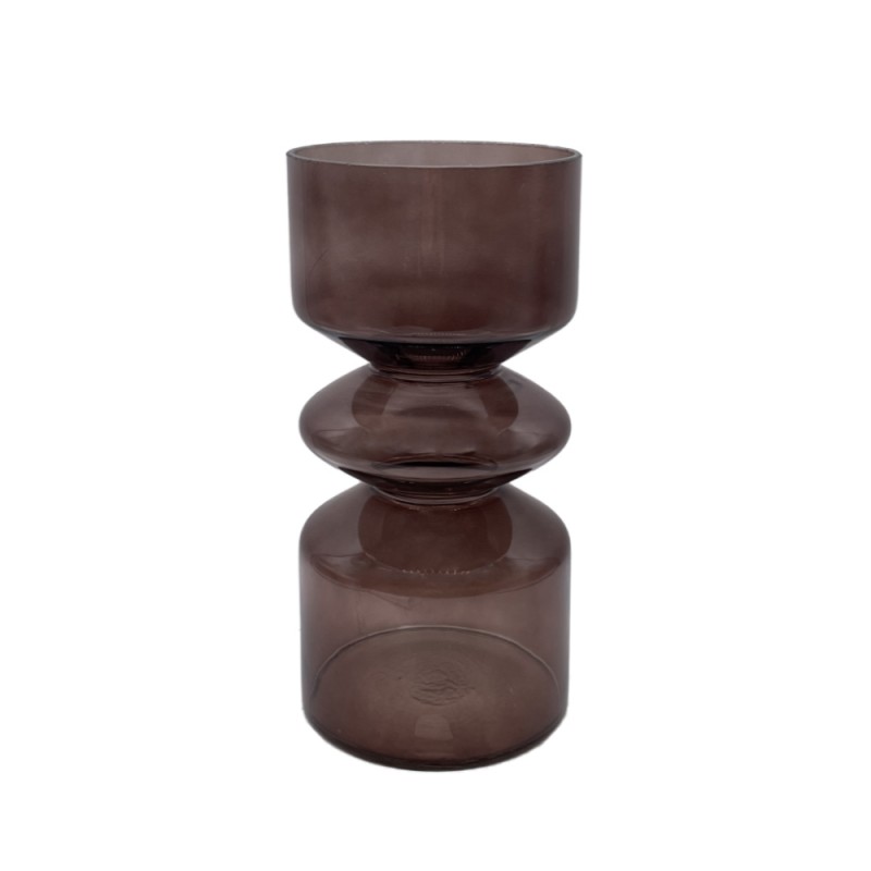 CULTURE ΒΑΖΟ 14x14x26cm ΓΥΑΛΙ ΚΑΦΕ