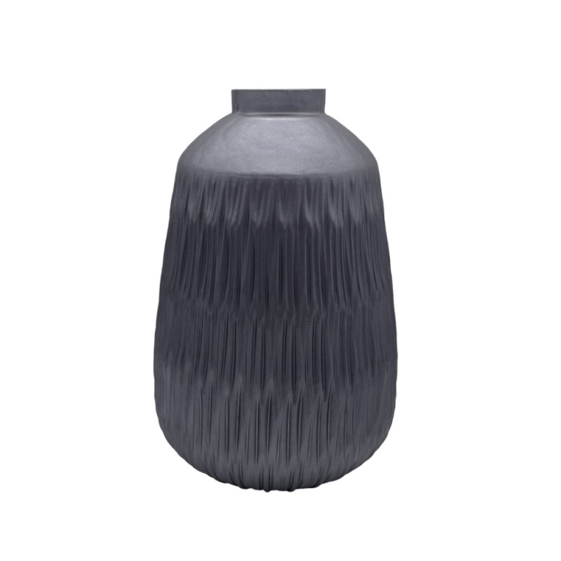 INEL ΒΑΖΟ 21x21x32cm ΓΥΑΛΙ ΑΝΘΡΑΚΙ