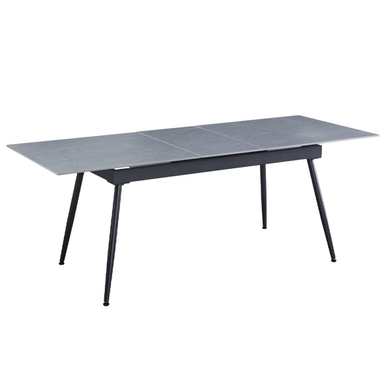 ATLANTIS ΤΡΑΠΕΖΙ ΕΠΕΚΤΕΙΝΟΜΕΝΟ-Η ΓΚΡΙ ΜΕ ΟΨΗ ΜΑΡΜΑΡΟΥ 160x80xH75cm