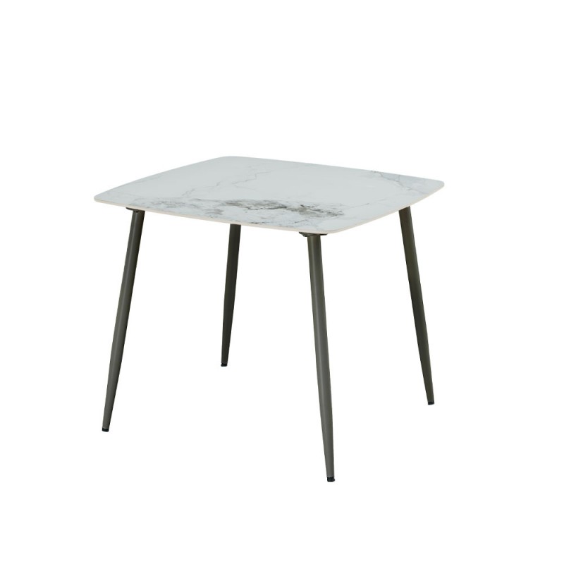 QUADRO ΤΡΑΠΕΖΙ ΛΕΥΚΟ ΜΕ ΟΨΗ ΜΑΡΜΑΡΟΥ 90x90x77