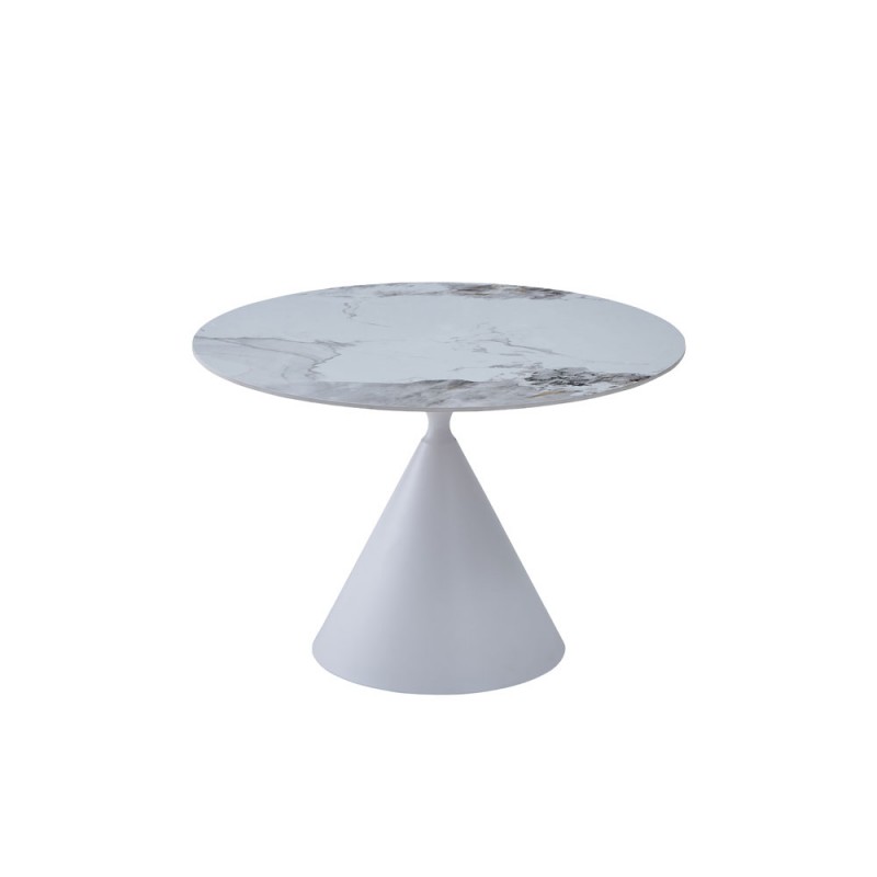 ATRIUM ΤΡΑΠΕΖΙ ΛΕΥΚΟ ΜΕ ΟΨΗ ΜΑΡΜΑΡΟΥ 110x110x76