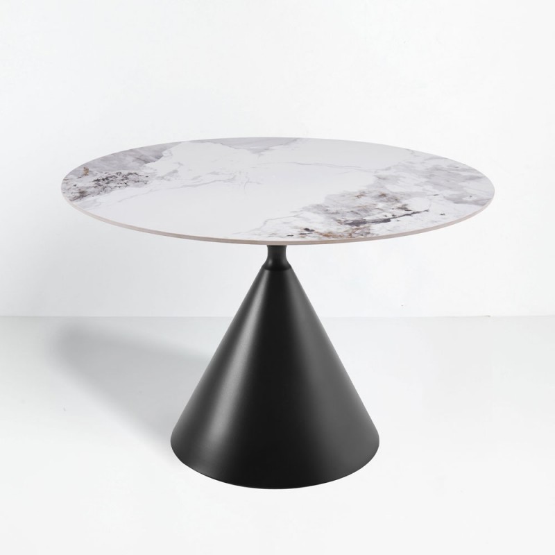 ATRIUM ΤΡΑΠΕΖΙ ΛΕΥΚΟ ΜΕ ΟΨΗ ΜΑΡΜΑΡΟΥ 110x110x76