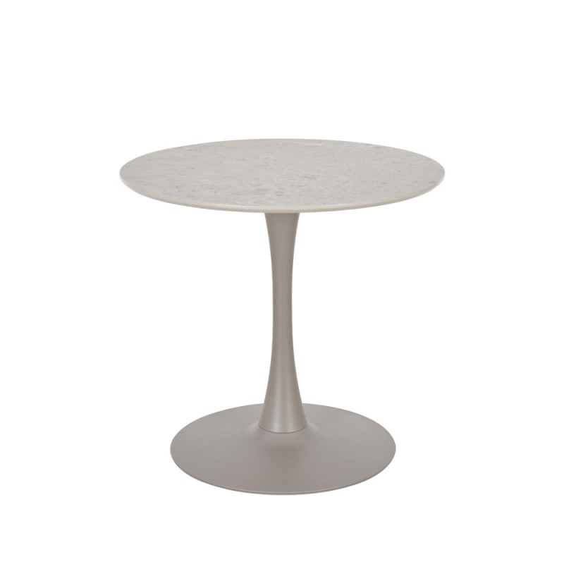 CASPIAN ΤΡΑΠΕΖΙ ΓΚΡΙ ΜΕ ΟΨΗ ΜΑΡΜΑΡΟΥ 80x80x75cm