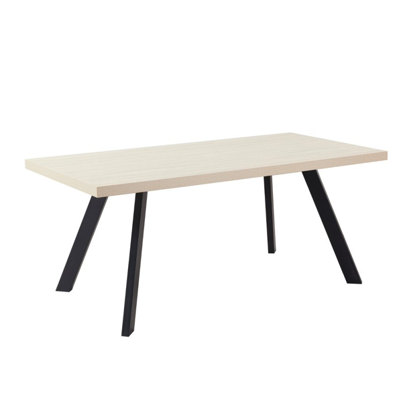 LITHOS ΤΡΑΠΕΖΙ BEIGE ΜΑΥΡΟ 180x90x76cm