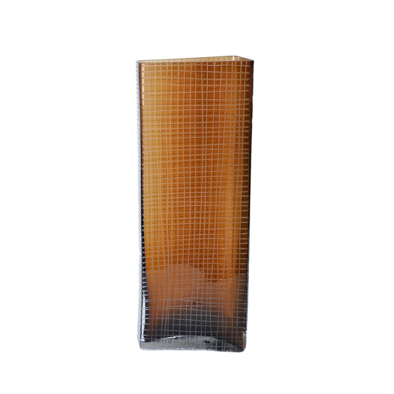 GRAVIR HONEY ΒΑΖΟ 16x12x44cm ΓΥΑΛΙ ΚΑΦΕ