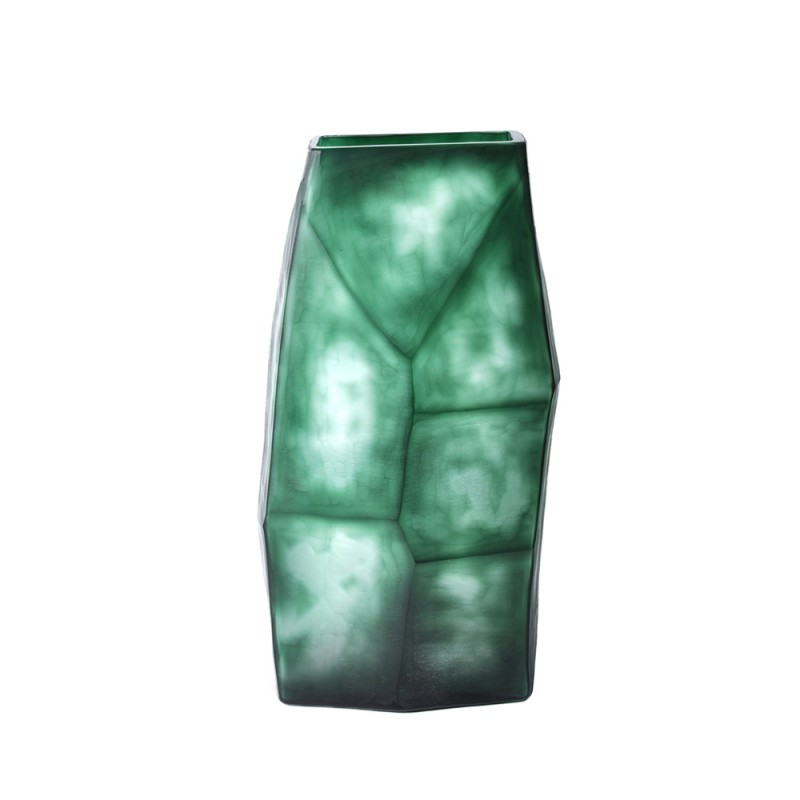 ROCHE GREEN ΒΑΖΟ 21x15x38cm ΓΥΑΛΙ ΠΡΑΣΙΝΟ
