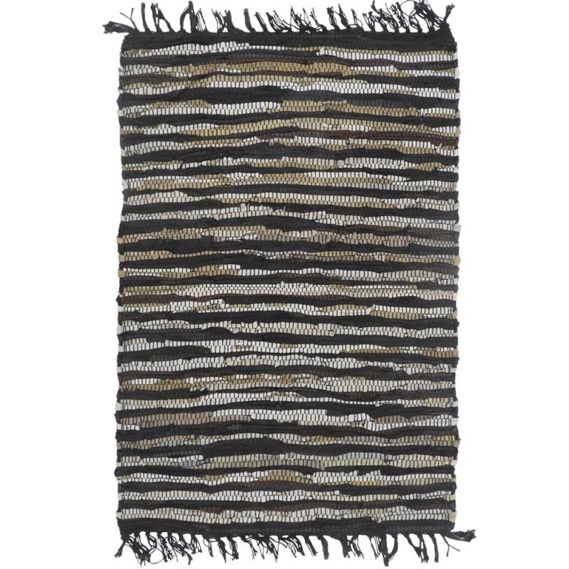 BOHO ΧΑΛΑΚΙ 60x90cm ΔΕΡΜΑ ΜΑΥΡΟ ΜΠΕΖ