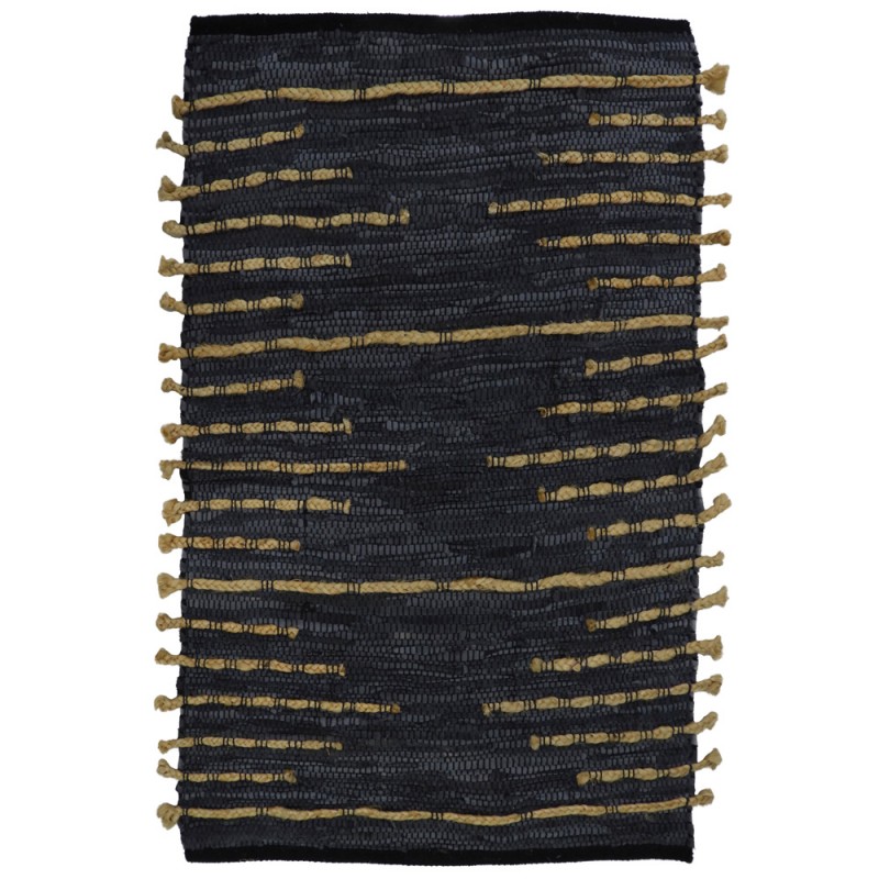 EDJE ΧΑΛΑΚΙ 60x90cm ΔΕΡΜΑ ΜΑΥΡΟ ΜΠΕΖ ΓΙΟΥΤΑ