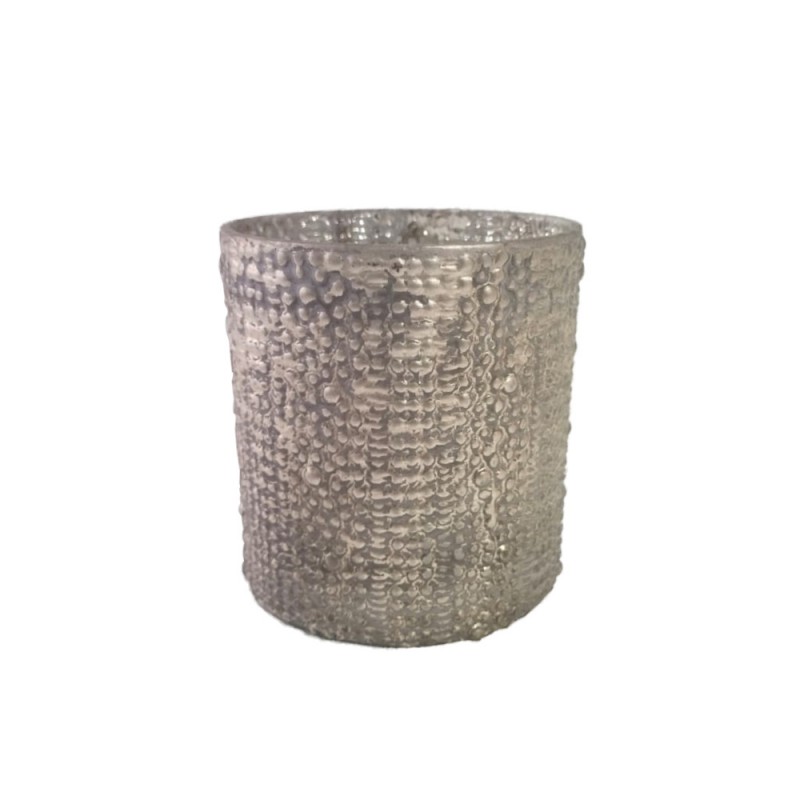 SEMRA ΒΑΖΟ 13x13x16cm ΓΥΑΛΙ ΓΚΡΙ ΧΡΥΣΟ