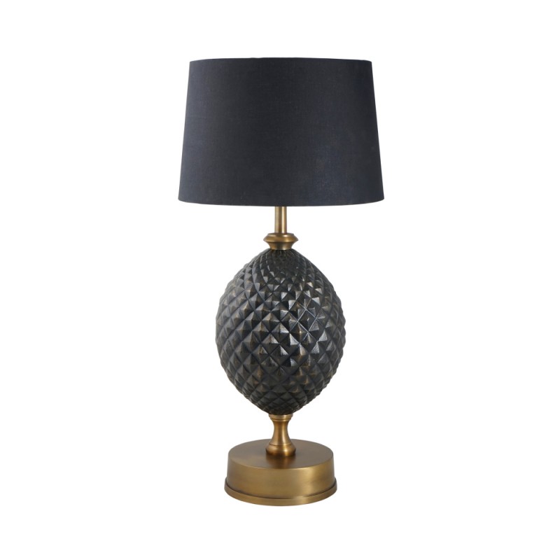 LUCIANO ΦΩΤΙΣΤΙΚΟ ΕΠΙΤΡΑΠΕΖΙΟ 76cm ΑΛΟΥΜΙΝΙΟ ΜΠΡΟΝΖΕ ΜΑΥΡΟ ΜΑΥΡΟ