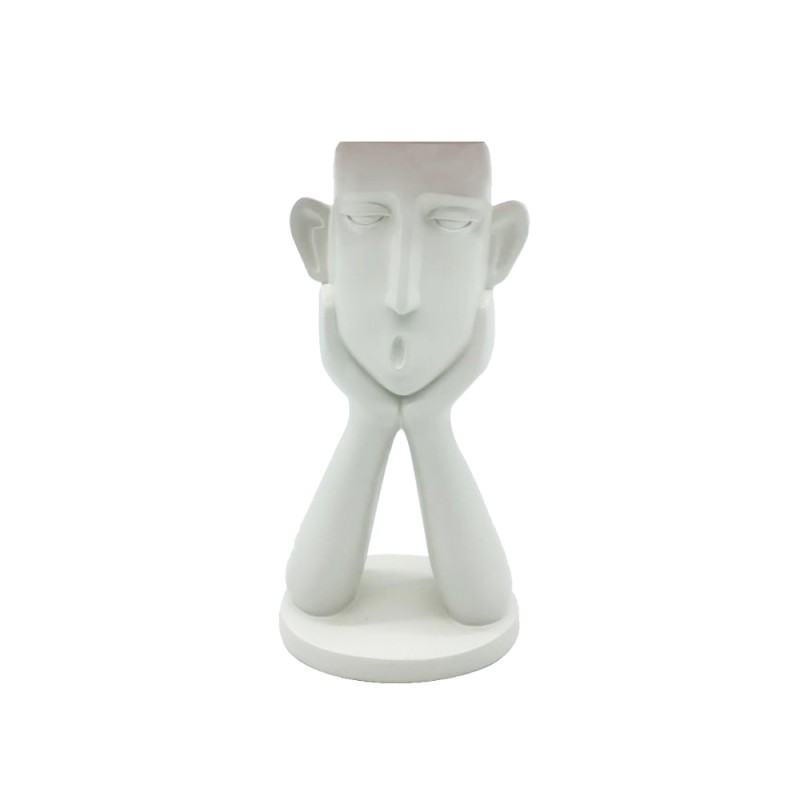 ROMANCE 1 ΒΑΖΟ ΦΙΓΟΥΡΑ 13x9x26cm POLYRESIN ΑΣΠΡΟ