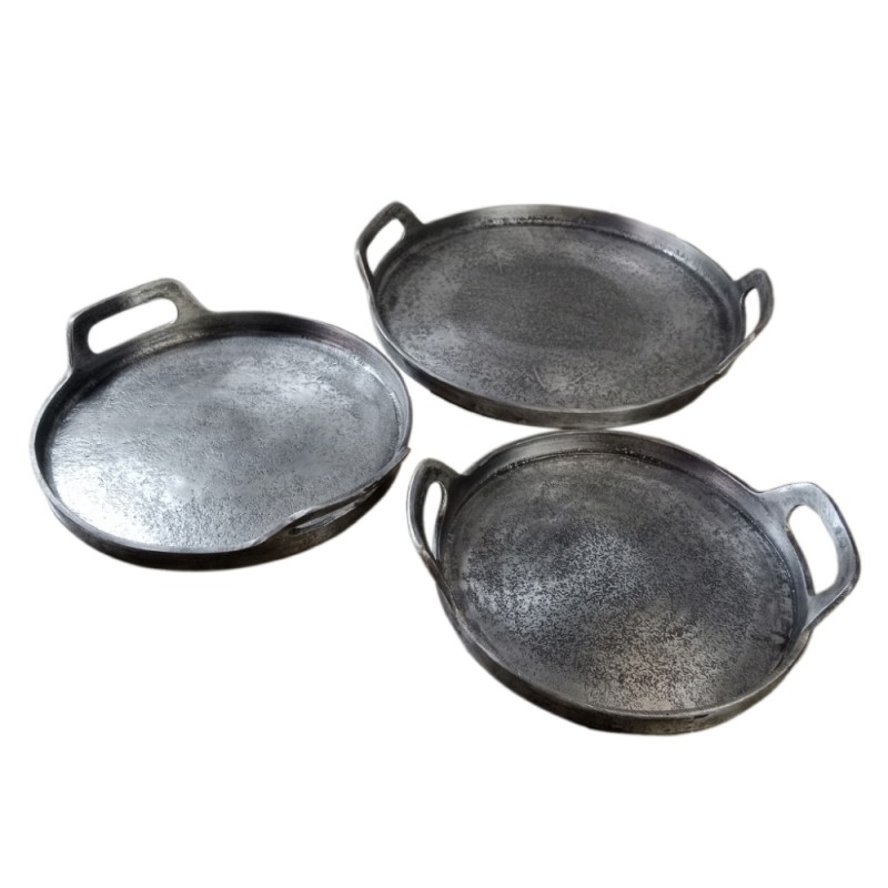 BATU ΔΙΣΚΟΣ SET 3ΤΜΧ 35x35x5cm ΑΛΟΥΜΙΝΙΟ ΑΣΗΜΙ ΑΝΤΙΚΕ