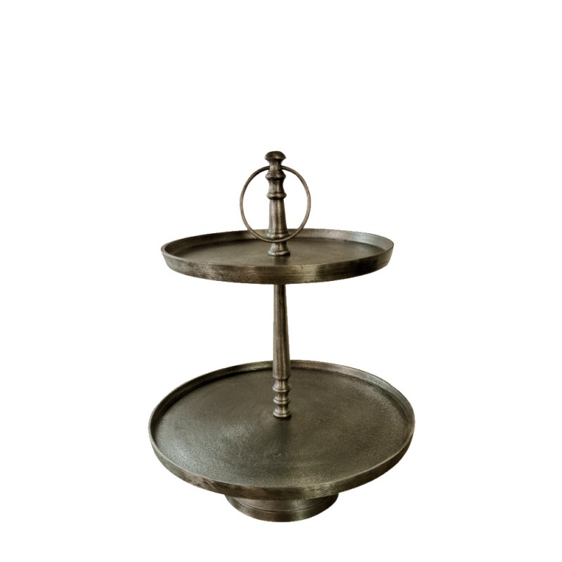 LOOP ΟΡΝΤΕΒΙΕΡΑ 2 ΕΠΙΠΕΔΑ 40x40x50cm ΑΛΟΥΜΙΝΙΟ ΧΡΥΣΟ ΑΝΤΙΚΕ